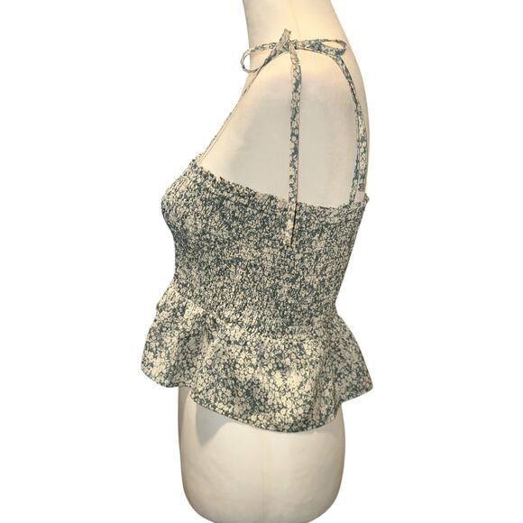 Paper Crane Sleeveless Top Green White Yellow Size Medium - Picture 4 of 4